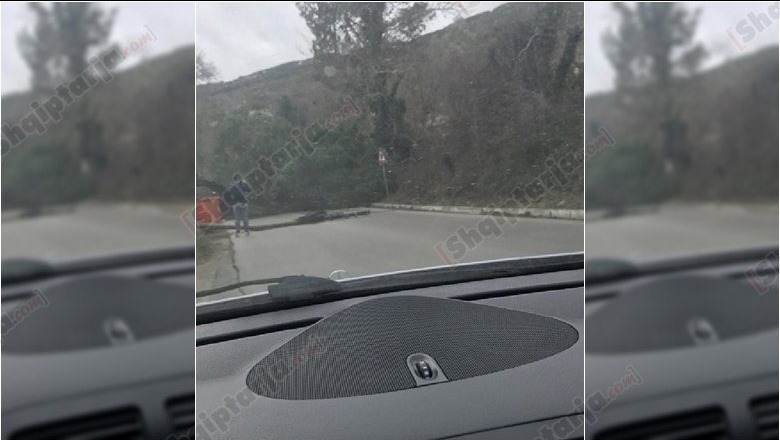 Bie pema në mes të rrugës, shpëtojnë mrekullisht personat brenda makinës (VIDEO)