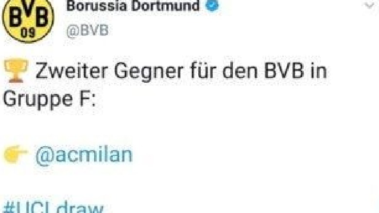 Gafa e faqes së Borussia Dortmund: Kundërshtari jonë është AC Milan