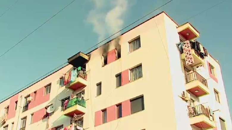 Zjarr në katin e pestë të një banese sociale në Tiranë, shpëton mrekullisht nëna me fëmijët