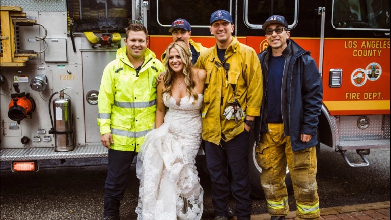 Të shkosh në altar me kamionin e zjarrfikëses... historia e nuses që gati sa nuk humbi dasmën (FOTO)
