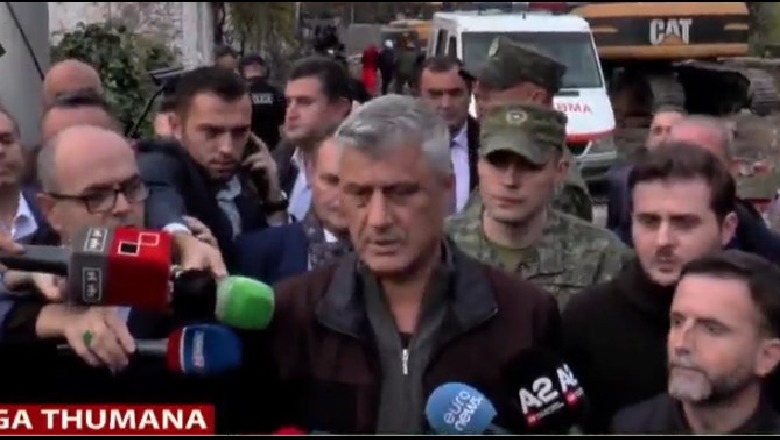 Thaçi e Braçe LIVE me gazetarët në Thumanë, si u përjetua tërmeti i fortë 5.3 ballë...Lëkundet aumbulanca pas tyre 
