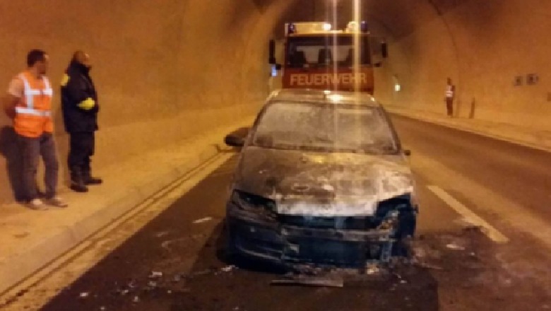 Digjet makina në tunelin e Elbasanit, shoferi arrin të dalë jashtë saj me shpejtësi 