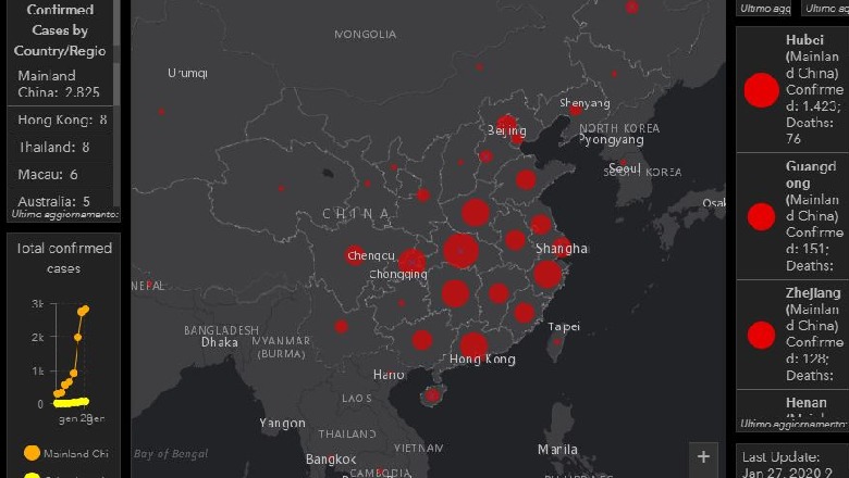 Harta në 'Real time' mbi epideminë e koronavirusit të ri kinez