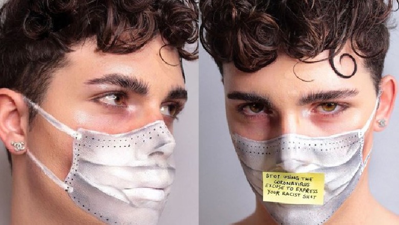 Artisti italian krijon me grim maskën kirurgjikale me një mesazh sensibilizues për të gjithë