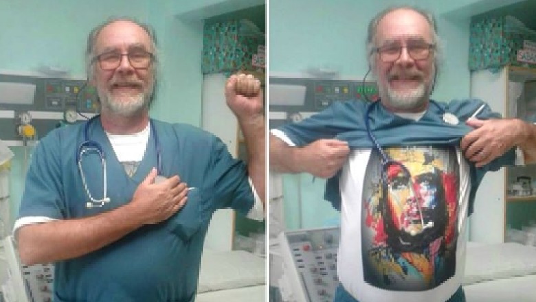 Mjeku argjentinas mban 'Che Guevarën' nën kostumin e bardhë, frymëzim për luftën kundër COVID-19