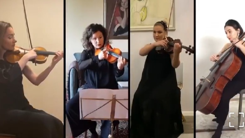 Artistet e Orkestrës Simfonike të RTSH luajnë nga shtëpia 'Moj e bukura Arbëri' 