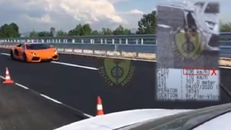 Shqiptari me Lamborghini e patentë të huaj 'fluturon' me 236 km/h në bypassin e Fierit, gjobitet me 30 mijë lekë, por nuk i hiqet patenta