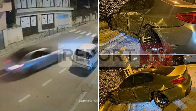 'Shpejtësi dhe çmenduri' në Komunën e Parisit! Makina përplaset me murin krah rrugës! Report Tv siguron videon
