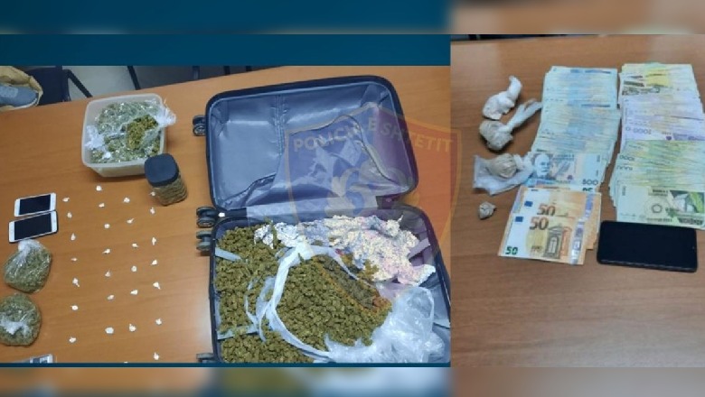 Tiranë, sekuestrohen 500 doza heroine e kokaine dhe shuma të madha parash, 2 të arrestuar