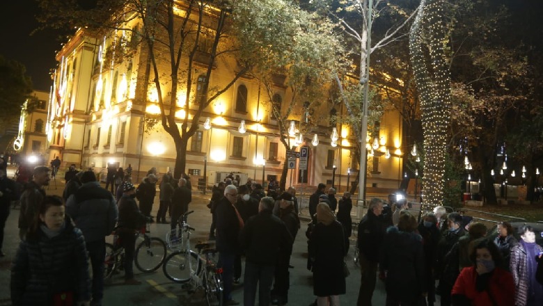 Protesta e Aleancës për Mbrojtjen e Teatrit nëpërmjet fotove