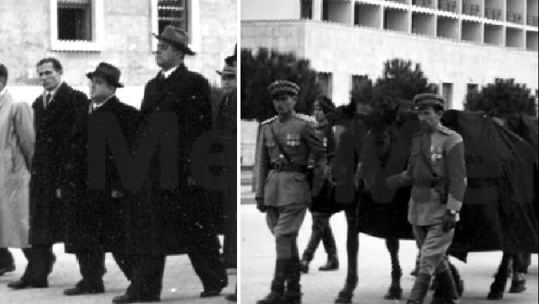 Publikohen fotot e rralla/ Kur Enver Hoxha dhe udhëheqja e lartë komuniste, bënin homazhe dhe merrnin pjesë në ceremoninë mortore të Nako Spiros