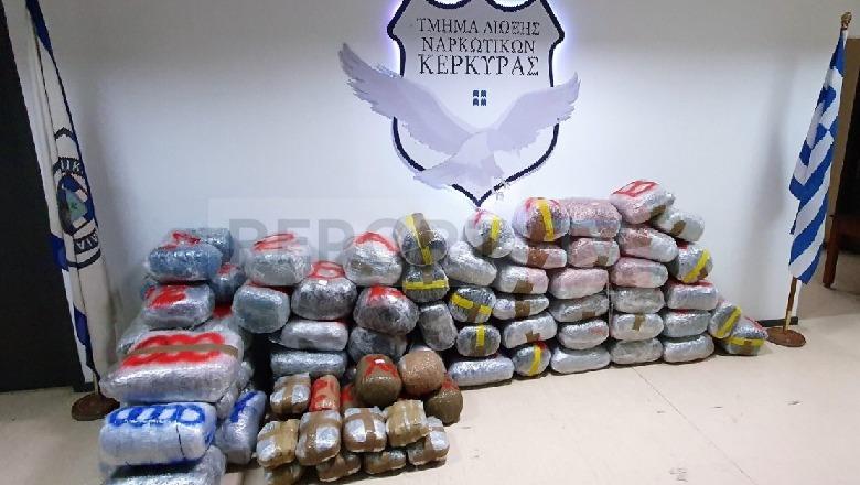 Sekuestrimi i 320 kg kanabis në Korfuz, lënda narkotike u nis nga Saranda! Dy transportuesit shqiptarë
