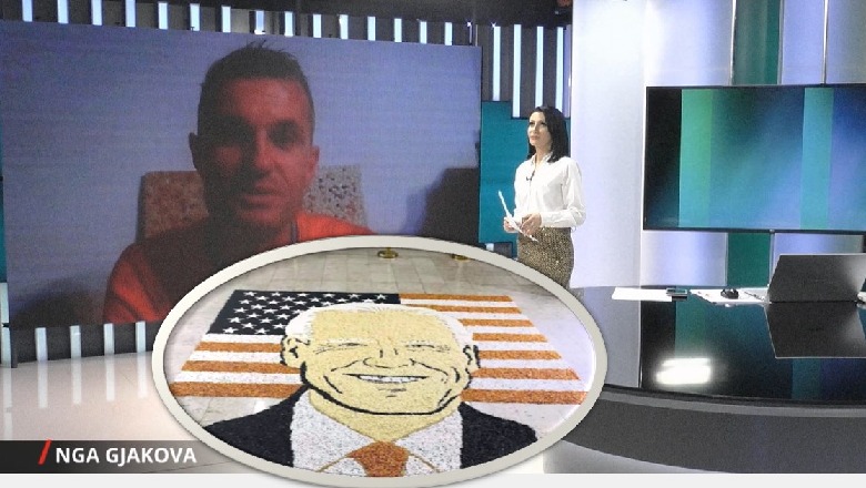 Rikrijoi portretin e Joe Biden me drithëra dhe fara, artisti për Report Tv: Doja ta falënderoja për mbështetjen! Person me vlera (VIDEO)