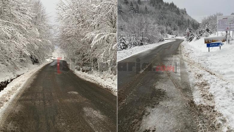 Reshje shiu e dëbore në Korçë, rrugët nacionale nuk paraqesin problem