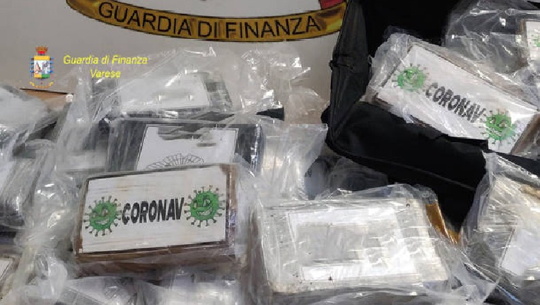Kapet në flagrancë me 55 kg kokainë të mbështjella me logon e koronavirusit, arrestohet shqiptari në Itali 