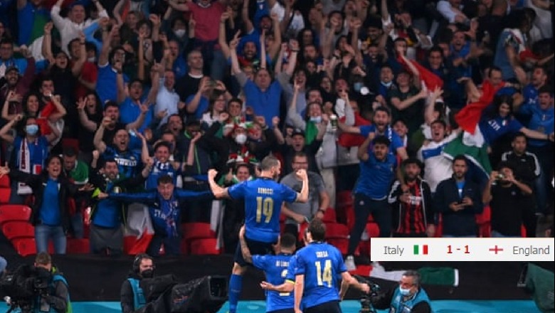 Përfundon koha e rregullt e finales Euro 2020, ndeshja Angli-Itali shkon në minuta shtesë