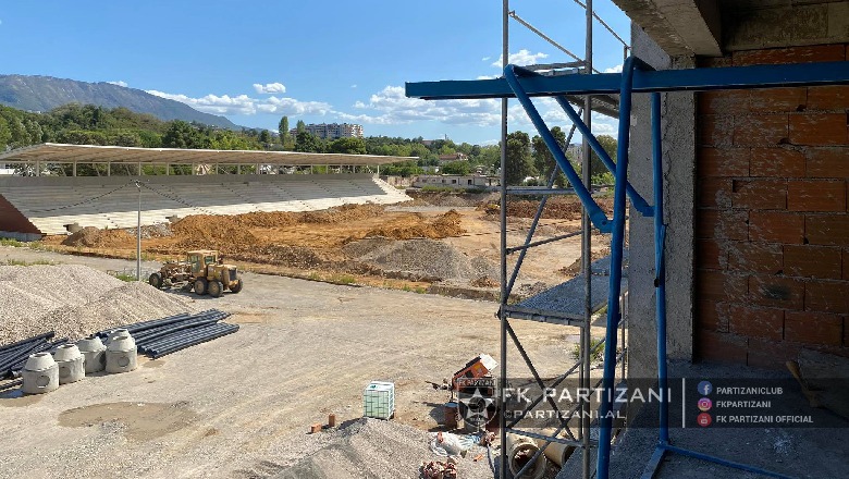 Rinisin për të disatën herë punimet në kompleksin e Partizanit, klubi: Së shpejti nis shtrimi i fushës dhe vendosja e stolave