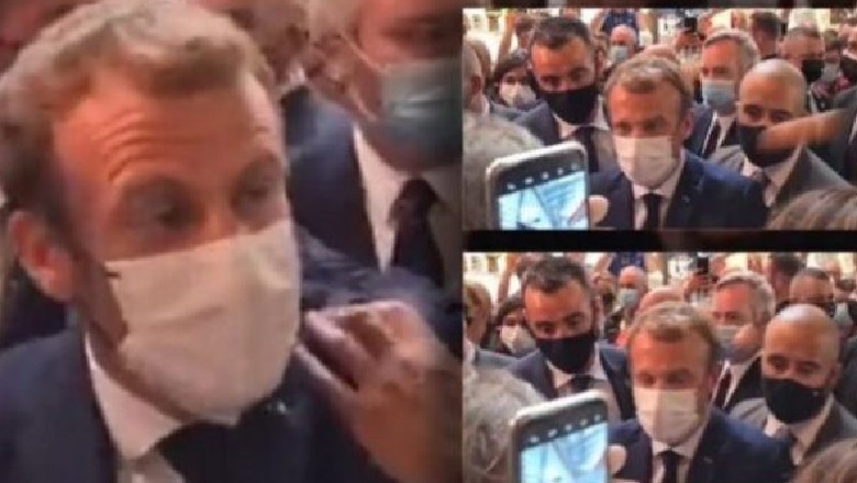 Pas shpullës në qershor, presidenti francez goditet me vezë (video)