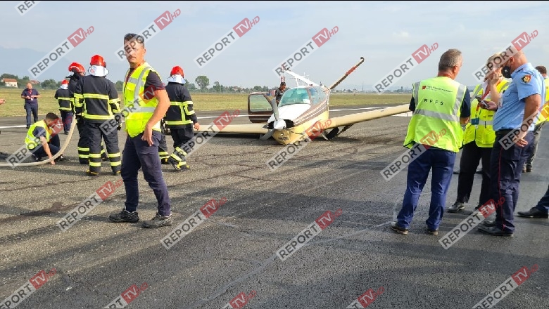 Incidenti në Aeroportin e Rinasit, foto Ekskluzive e avionit pa rrota në pistë