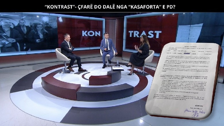 Albana Vokshi në 'Kontrast' në Report Tv, publikon formularin me firmën e saj për thirrjen e Kuvendit: Po u ofrohen vende pune demokratëve që të mos mbështesin Berishën