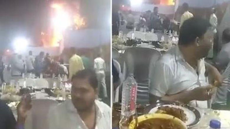 Pamjet virale, shpërthen zjarri në një dasëm në Indi! Të ftuarit nuk shqetësohen dhe shijojnë ushqimin (VIDEO)