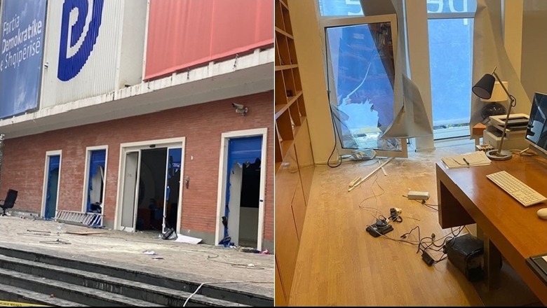 VIDEO dhe FOTO/ Si një 'fushëbetejë' pas një lufte të ashpër, shkatërrohet zyra e Bashës, çfarë ka mbetur nga PD pas 'sulmit' të Berishës
