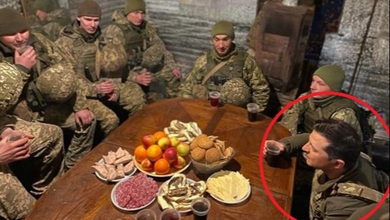 Presidenti Ukrainas pi çaj me ushtarët ne kufi me Rusi! Ja dhurata e veçantë që iu bëri