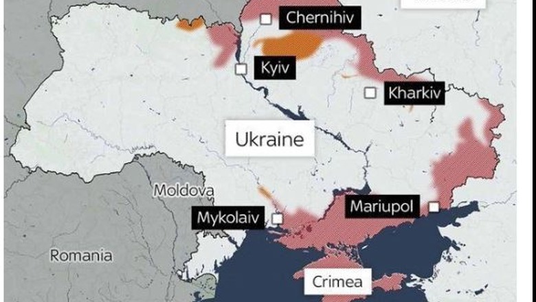 Harta e pushtimit rus të Ukrainës