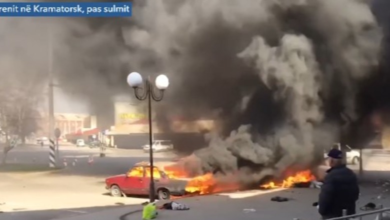 VIDEO/ Shpërthimi në stacionin e trenit në Ukrainë