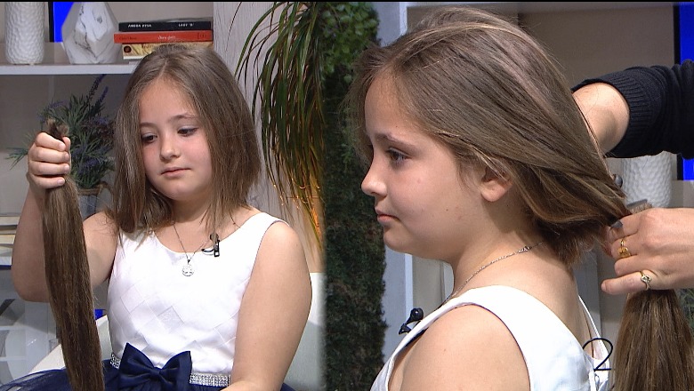 Vogëlushja 8-vjeçare bën gjestin fisnik në “Rreze Dielli”, pret dhe dhuron flokët  për fëmijët me kancer 