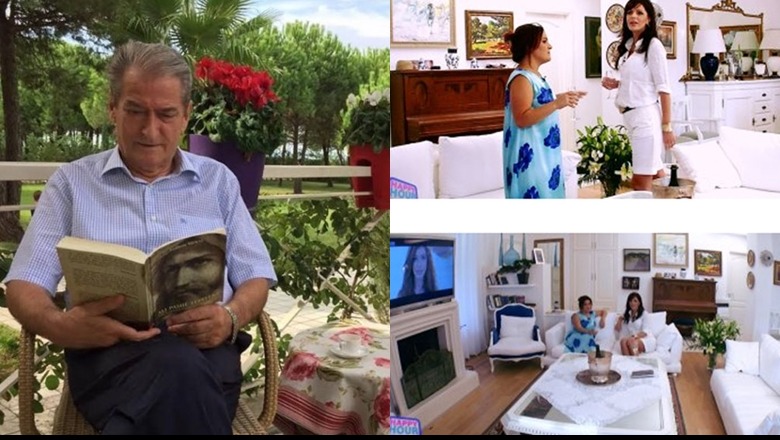 Sali Berisha në rezidencën e tij në Gjirin e Lalzit, Monika Kryemadhi gjatë një interviste 