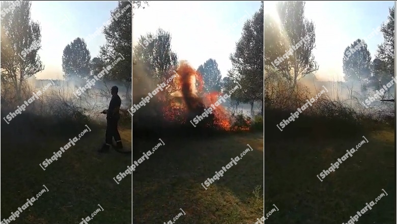Zjarr i fuqishëm në Nikël të Fushë-Krujës, rrezikohet të përfshihen banesat