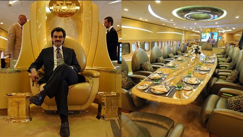 FOTO/ Brenda avionit privat 500 milionë dollarësh të Princit Al Saud, me 2 dhoma gjumi e fron floriri...mendoni si e ka shtëpinë