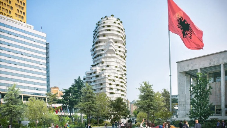 'The Guardian': Një kompani holandeze ka projektuar një kullë me pamje të profilit të Skënderbeut në qendër të Tiranës
