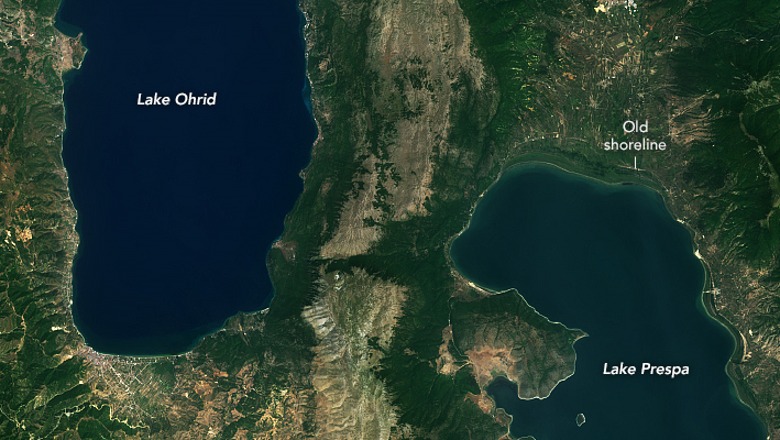 NASA publikon fotot satelitore të dy liqeneve shqiptare, Ohrit dhe Prespës