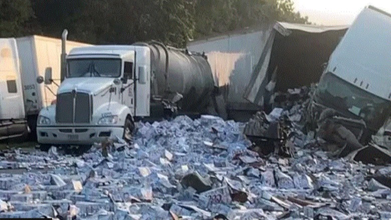 Autostrada mbushet me kanaçe birre në Florida, 5 kamionë përfshihen në një aksident rrugor