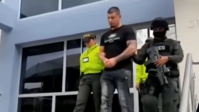 VIDEO/ Momenti i arrestimit të 'Gucci-t' shqiptar në Kolumbi, me kokën lart del me pranga nga shtëpia