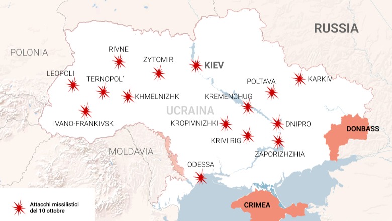 Harta/ Ofensiva ruse në Ukrainë, raketa të nisura nga Moska kundër qyteteve kryesore