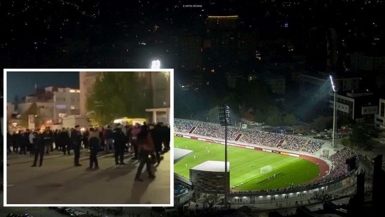 VIDEO/ Një orë para fillimit të ndeshjes kundër Slavias së Pragës, përleshje mes tifozëve në Prishtinë! Ballkani luan në Conference League
