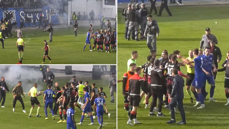 VIDEO/ Futja e tifozëve në fushë dhe dhuna në ndeshjen Shkupi - Shkëndija, federata e futbollit mbledhje urgjente në Maqedoninë e Veriut! Pritet ndëshkim i rëndë