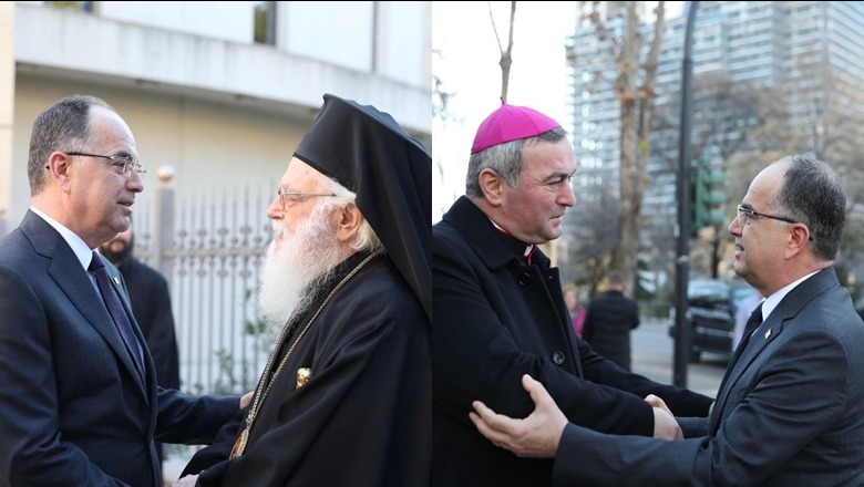 Krishtlindjet, Presidenti Begaj në Kishën ‘Shën Pali’ me Imzot Arjan Dodajn dhe ‘Ngjallja’ me kryepeshkopin Anastas: Kjo ditë na afron me njëri-tjetrin