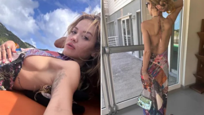 Rita Ora me pushime në Karaibe, pa ‘make-up’ dhe një fustan shumëngjyrësh tërheq vëmendjen ndjekësve