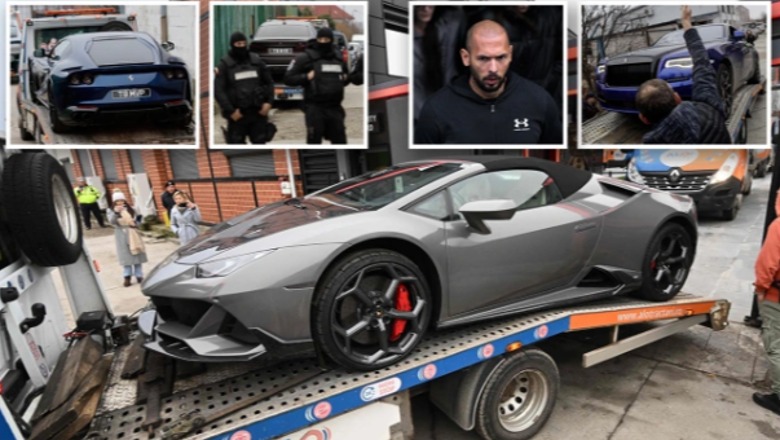 Me vlerë rreh 6 milionë paund, prokurorët rumunë marrin ‘flotën’ e makinave luksoze të Andrew Tate  