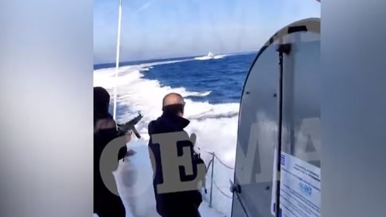 VIDEO/ Mediat greke publikojnë pamjet, anija turke tentoi t’i përplasë, roja bregdetare helene qëllon me armë