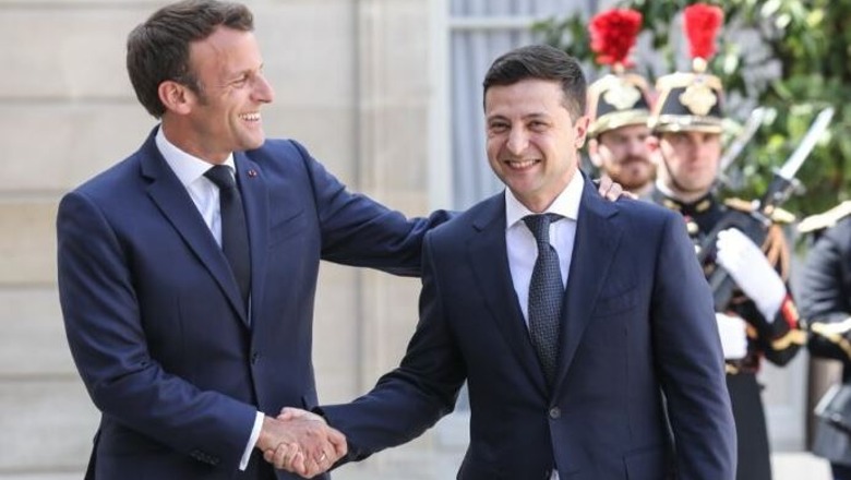 Zelensky arrin në Paris, takohet me Macron dhe Scholz
