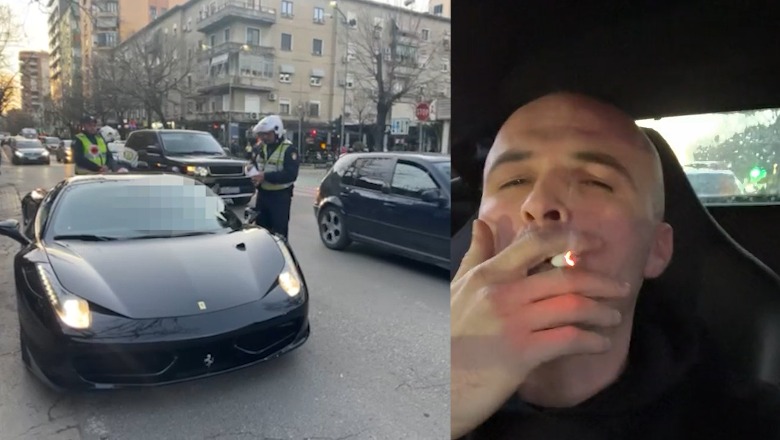 VIDEO/ Po ecte me 305 km/h me mjetin luksoz në tunelin e Kalimashit, shoqërohet në polici Aleks Vishaj! I bllokohet  'Lamborghini'