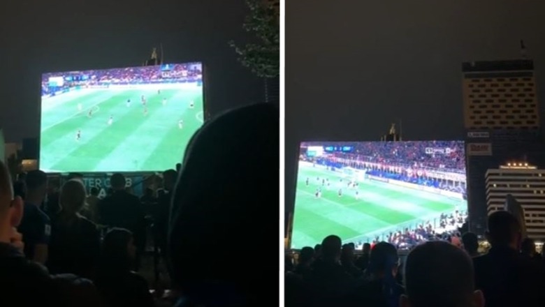Nuk i ndal as shiu, tifozët e Interit shijojnë suksesin në sheshin 'Skënderbej' në Tiranë (VIDEO)