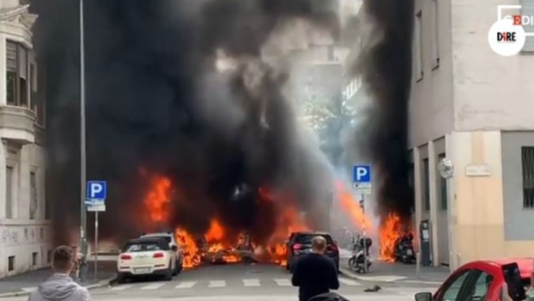 Shpërthime të njëpasnjëshme në Milano, flakët nisën nga një kamion, 'përpihen' 9 mjete! Qielli ‘pushtohet’ nga tymi (FOTO+ VIDEO)