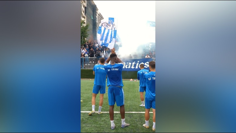 ‘Fanatics-at’ surprizojnë Tiranën, atmosferë e ndezur në stërvitje! Mijëra bileta të shitura për derbin (VIDEO)