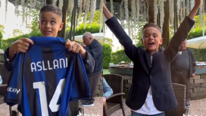 VIDEO/ Kristjan Asllani 'lumturon' tifozin, vogëlushi ia merr këngës: S'është italian dhe ka klas
